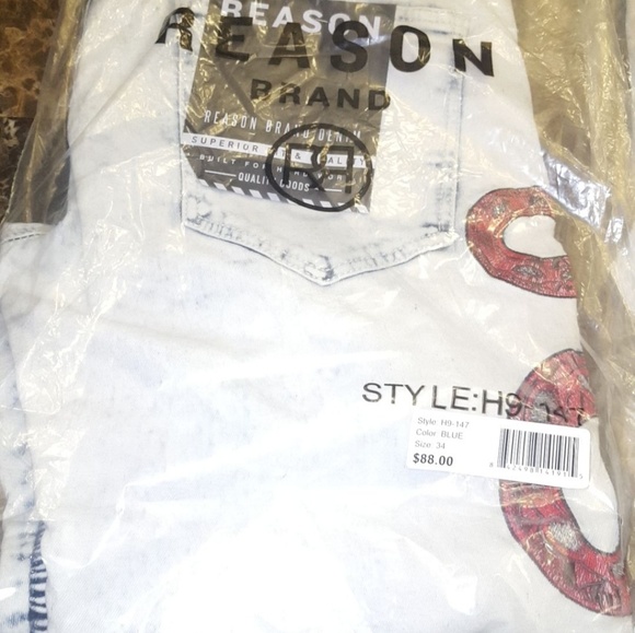 New Snake Denim Biker Jeans 34w - Picture 8 of 8